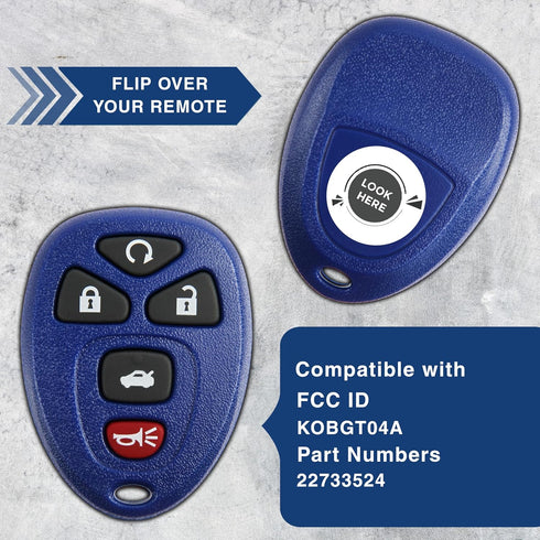 2X KeylessOption Key Fob Replacement for 2004 2005 2006 2007 2008 2009 2010 2011 2012 2013 Buick Chevrolet Chevy Cobalt Malibu Pontiac G5 G6 Satur...