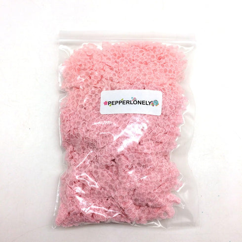 PEPPERLONELY 10PC Set Pink Lace Petal Fabric Flowers, 4 Inch...