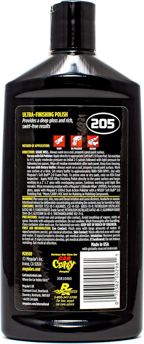 Meguiar's M205 Mirror Glaze Ultra Finishing Polish, Easy-to-Use Formula for Impeccable Shine, Multiple Ways to Apply Mirror Glaze, Removes Defects...