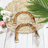 Bamboo Handle Purse Handles Bag Making U-Shaped Replacement Plastic Imitation Bamboo Handle Decorative Handbag Strap with Gold Metal Clasp for Cro...