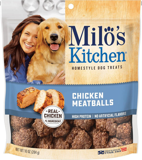 Milo's Kitchen Homestyle Dog Treats, Chicken Meatballs, 10 Ounce, High Protein, No Artifical Flavors...