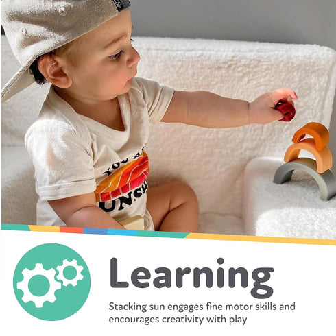 Nuby Soft Silicone Stackable Sun Interactive Toy for Early Development, Creativity, 12+ Months...