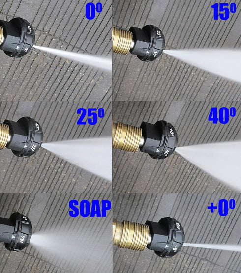 RIDGE WASHER Pressure Washer Nozzle, 6-in-1 Quick Changeover, 4000 PSI, 1/4 Inch Quick Connect...