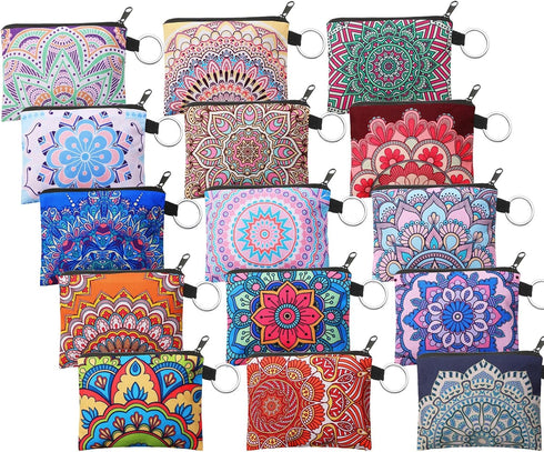 15 Pieces Small Coin Purse Change Pouch Mini Wallet Bag with Zipper Key Holder for Women...