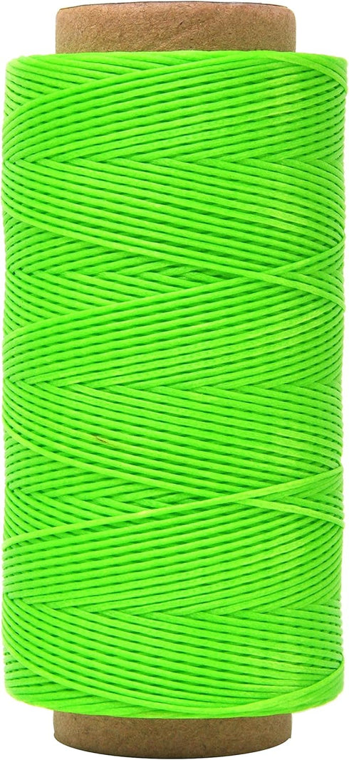 Mandala Crafts Green Flat Waxed Thread for Leather Sewing - 273 Yds 150D 0.8mm Polyester Leather Thread String Waxed Cord for Leatherwork, Beading...