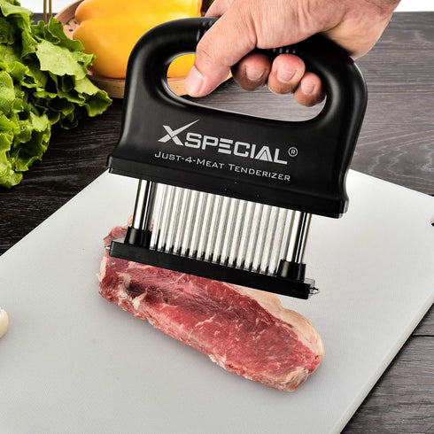 DELUXE MEAT TENDERIZER TOOL 48-BLADE | Turn Tough Cuts into Family Favorites | Professional-Grade Stainless Steel Needle | Unlock Restaurant-Quali...