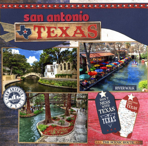 Reminisce Texas Scrapbook Collection Kit Paper Crafts, Multi Color Palette, 12x12 inches...