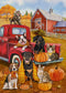 Fall Farm Animal Red Truck Small Decorative Garden Flag, Autumn Dog Puppy Yard Outside Decorations, Thanksgiving Harvest Pumpkin Country Barn Farm...