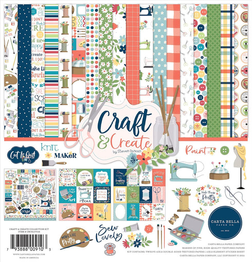 Carta Bella Paper Company Craft & Create Collection Kit Paper, Multi , 12-x-12-Inch...