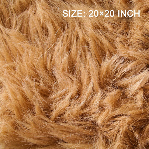 Faux Fur Fabric Shaggy Craft Fur Squares for Crafts,Gnomes,Costume,Camera Floor,Decoration (20×20 inches, Camel)...