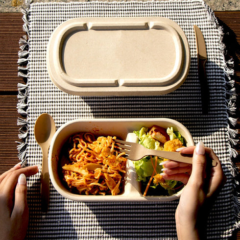 EQUO Sugarcane Disposable Utensil Set (Pack of 30 Forks, Spoons, Knives - 10 each) - Plastic-free, Home-compostable, Heat-safe utensils for Partie...