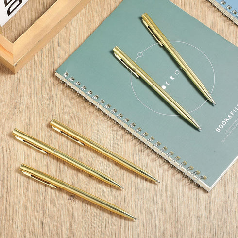 26 Pieces Slim Metallic Retractable Ballpoint Pens 1 mm Medium Point Black Ink Pen Nice Present for Wedding Business Office Supplies Teachers Stud...