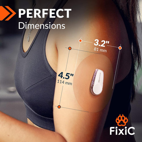 FixiC – Adhesive Patches for G6 – 25 Pack Premium Waterproof Adhesive Patches – Pre-Cut Back Paper – Adhesive Patch for G6 – Long Fixation! (Tan)...