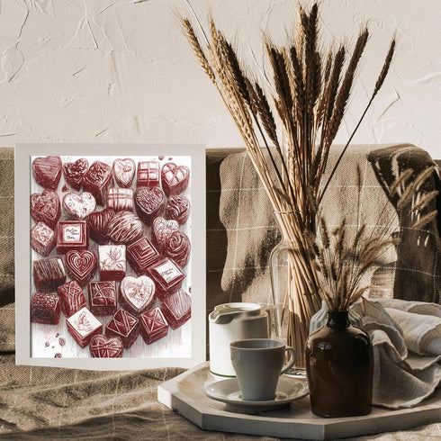 Posterizer 1 pcs-cute heart-Valentine's themed chocolate poster-Romantic Art-Holiday Poster Collection-Gift for Couples boyfriend girlfriend Husba...