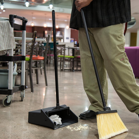 Carlisle FoodService Products Duo-Pan Upright Dust Pan with Serrated Yoke for Floor Cleaning, Restaurants, Office, And Janitorial Use, Plastic, 30...