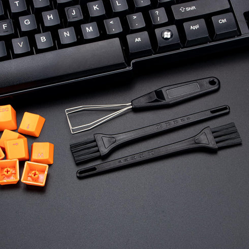 Keycap Puller Stainless Steel Keycap Removal Tool with 2 Pcs Keyboard Cleaning Brush for Mechanical Keyboard...