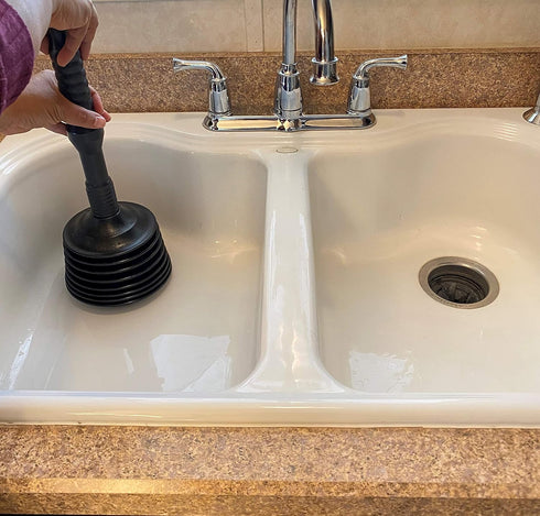 Master Plunger MP100-3 Heavy Duty Toilet Plunger Clears, Kitchen Sinks, Garbage Disposal and, Toilets Fast. Equipped with Patented Automatic Air R...