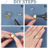 SUNNYCLUE DIY 1 Box 60Pcs Adjustable Ring Base Cabochon Rings Making Kit 30Pcs Finger Rings Blanks Blank Ring Bases Tray 30Pcs 12mm Flat Round Gla...