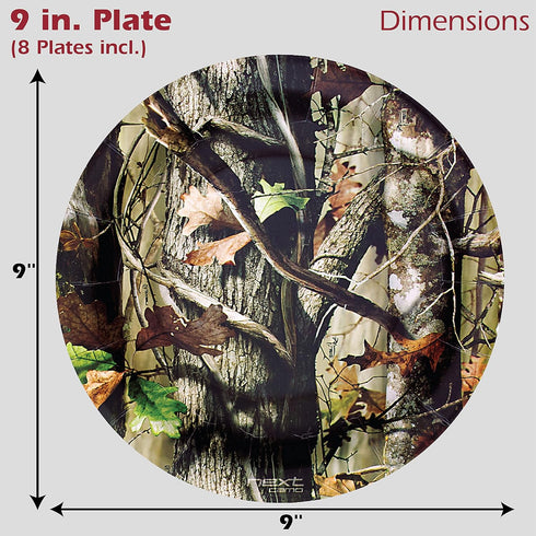 Havercamp Next Camo Party Dinner Plates | 8 Count | Great for Hunter Themed Party, Camouflage Motif, Birthday Event, Graduation Day, Outdoor Famil...