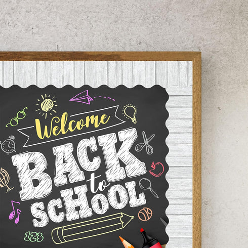 Self Adhesive Wood Bulletin Board Borders Rustic Classroom Bulletin Border Trim for School Home Decoration,49.2 Feet (White)...