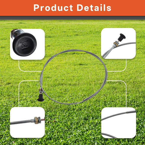labwork 237 Mower Rotary Universal Push Pull Choke Cable 63" Inner 60" Conduit (2-3/4" Travel)...