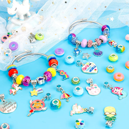 AMAZING TIME Charm Bracelet Making Kit, Jewelry Beads Toy for Girl Age 8-12, Creativity and Imagination Craft Set for 5 6 7 8 9 10 11 12 Year Old ...