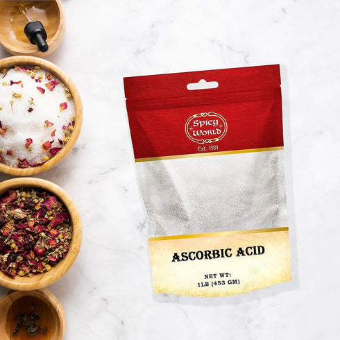 Spicy World Ascorbic Acid Vitamin C Powder 1 LB - Dietary Supplement, Pure VIT C Powder USP...