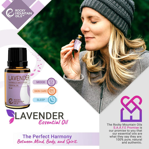 Rocky Mountain Oils Purify Lavender Essential Oil - Organic, Diffuser Oil, Frankincense, Sage oil Pure Essential Oils for Diffuser and Aromatherap...