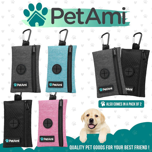 PetAmi Dog Poop Bag Holder for Leash, Doggie Waste Bag Dispenser For Poop with Clip for Puppy Walking Accessories Travel Camping, Dog Treat Pouch ...