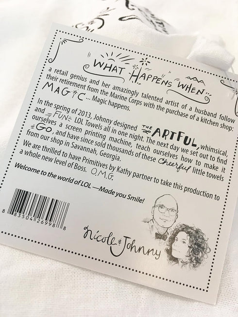 Primitives by Kathy LOL Made You Smile Dish Towel, 28" x 28", Cotton,White, Black...