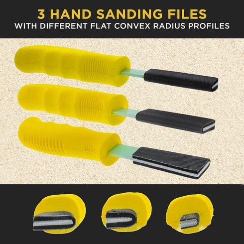 Dura-Gold Sanding Stick Kit with Ergo Handle Yellow Flat with 40 sheet Sandpaper Starter Kit...