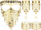 Sanfenly Belly Dance Jewelry Set for Women Cosplay Gold/Silver Coins Veil Triangle Bracelets with Ring and Coin Anklet Halloween Carnival Dance Pl...