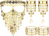 Sanfenly Belly Dance Jewelry Set for Women Cosplay Gold/Silver Coins Veil Triangle Bracelets with Ring and Coin Anklet Halloween Carnival Dance Pl...