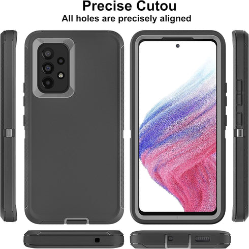 for Samsung A53 5G Case, Galaxy A53 5G Case with 2 Pcs Nano Explosion-Proof Film, 3 in 1 Full Body Shockproof Heavy Duty Protection Case for Samsu...