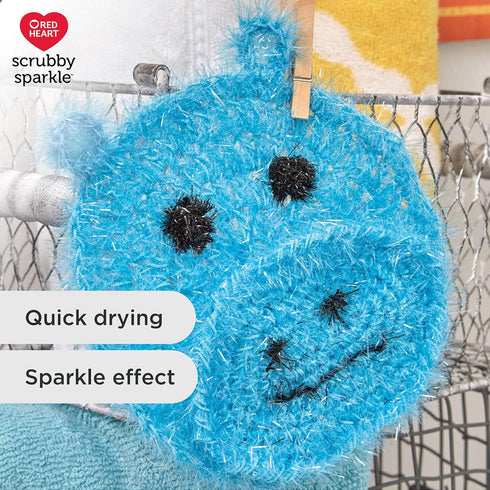 Red Heart Scrubby Sparkle Lemon Yarn - 3 Pack of 85g/3oz - Polyester - 4 Medium (Worsted) - 174 Yards - Knitting/Crochet......