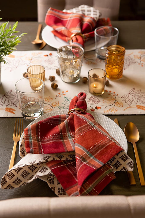 DII Fall Table Decorations Indoor Décor, Thanksgiving, Reversible Table Runner, 14x72, Autumn Leaves...