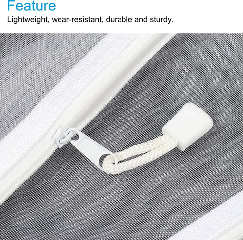 MECCANIXITY Mesh Zipper Bags, B6 Nylon Zip Pouch Pencil Case Storage Pockets for Travel Office Accessories, White Pack of 6...