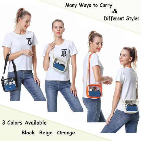 Clear Bag Stadium Approved: Meet Venue Requirements Crossbody Bag - TPU Purse for Concerts Sports...