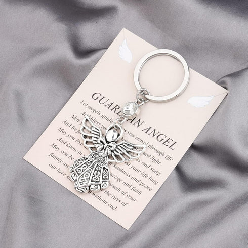FUSTMW Angel Keychain Guardian Angel Gifts Faith Gifts Prayer gifts Blessing Gifts Guardian Angel Charm Key Chain Gifts...