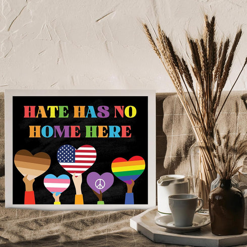 Posterizer 1 pcs-hate has no home here poster-Gay & LGBTQ Art-Motivational & Inspirational Gift for Queer, Bi, Lesbian-Gift for Teachers-School ...