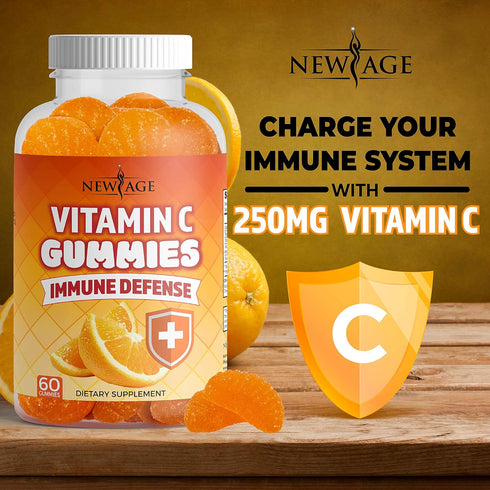 NEW AGE Vitamin C Gummies Orange Vitamin C Gummy - Supports Healthy Immune System - Vegetarian without Gluten (60 Gummies)...