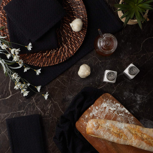 DII Recycled Cotton Kitchen Collection Dishtowel Set, 18x26, Black, 6 Piece...
