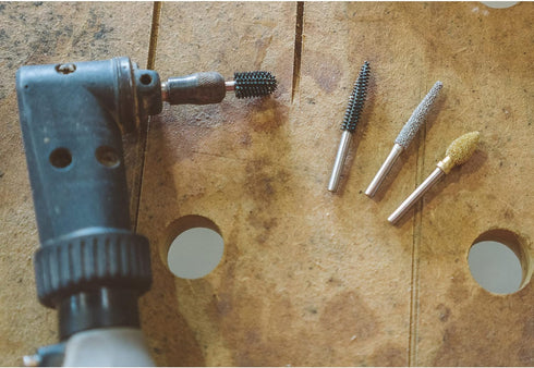 Kutzall Extreme Cylinder Burr, 1?8" Shaft, Very Coarse - Woodworking Attachment for Dremel, Foredom, DeWalt, Milwaukee. Abrasive Tungsten Carbide,...