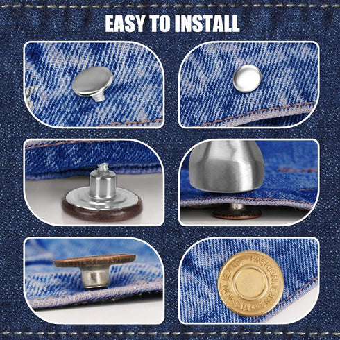 40 Sets Jeans Button Replacement 20mm, Premium Denim Buttons, Pants Button Replacement with Split Storage Box?Suitable for Jeans, Denim, Skirts, B...