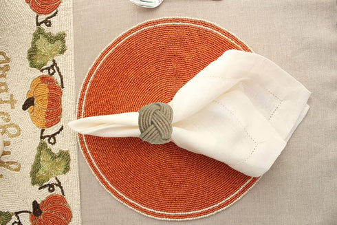 COTTON CRAFT Jute Napkin Rings - Set of 12 Handmade Nautical Knot Woven Rope Napkin Ring - Dining Table Napkin Holder - Everyday Rustic Harvest Fa...