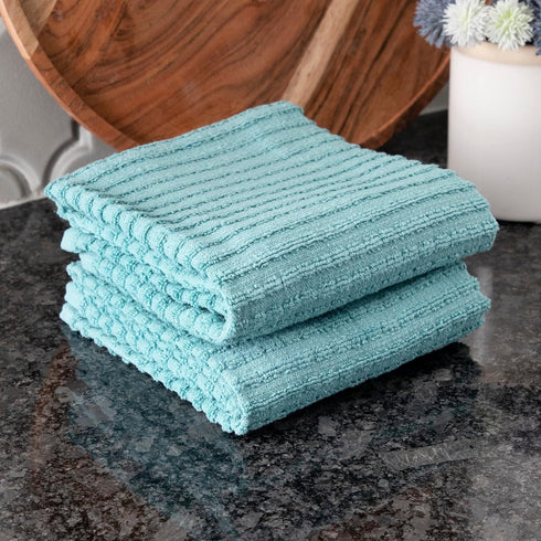 Ritz Royale Collection 100% Combed Terry Cotton, Highly Absorbent, Oversized Kitchen Towel Set, 28" x 18", 2-Pack, Solid, Dew...