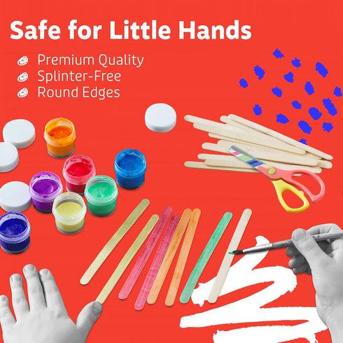 Popsicle Sticks for Crafts 200 Pcs 4.5 inch Wooden Multi-Purpose Popsicle Sticks for Crafts, Ice, Ice Cream, Waxing, and Tongue Depressor Wood Sti...