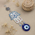 Turkish Blue Hamsa Hand of Mother Fatima Evil Eye Wall Hanging Ornament - Turkish Nazar Bead Amulet – Good Luck Charm Gift -Metal Home Protection ...