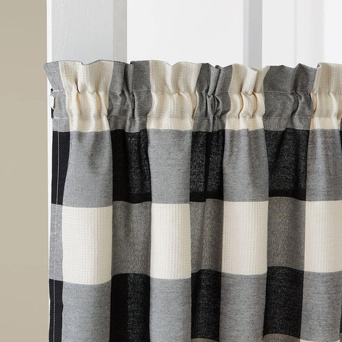 SKL Home Grandin Cafe Curtain Tier Pair, 57x24, Black/Natural...