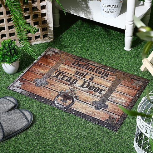 Definitely Not a Trap Doormat Non Slip Welcome Mat Indoor and Outdoor Funny Doormat Absorbent Washable Front Door Mats Floor Rugs for Warm House G...